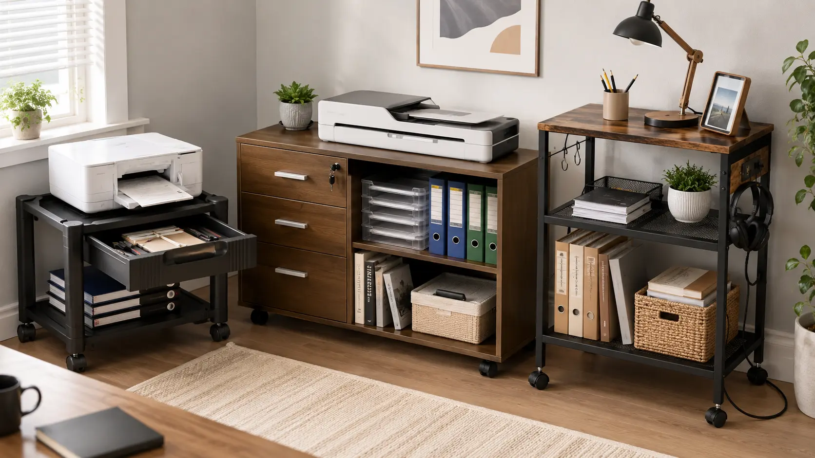 Best printer stands with storage for home offices